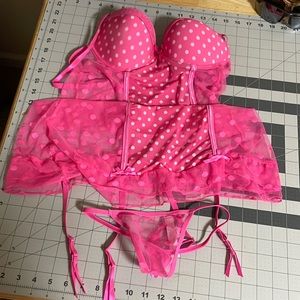 Lingerie MEDIUM pink polka dots JUST SEXY